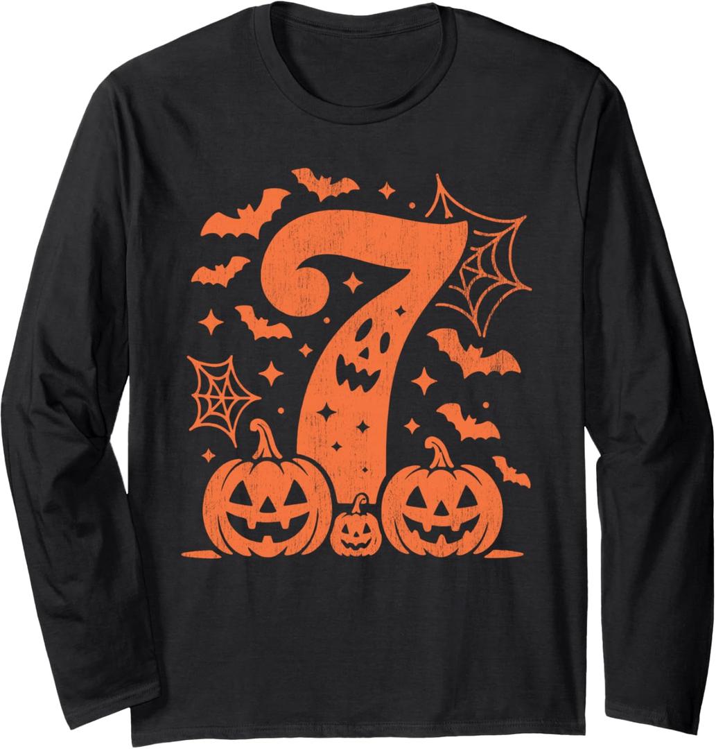 Funny 7 Seven Halloween Costume Long Sleeve T-Shirt, Size XL