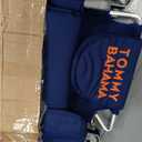 Tommy Bahama 4-Position Face-Opening Read Through Lounger with Ottoman, Portable Folding Beach Chair, Navy, 35" D X 30.5" W X 41" H