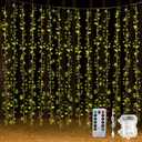 Unittype 15 Pcs 6.6 ft 300 LED Fake Ivy Vines Window Curtain String Light for Bedroom, Artificial Hanging Ivy Vines Plant Garland with Light for Wall Garden Outdoor Indoor Decor(Ivy Leaf)