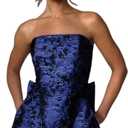 JUMISEE Embroidery Satin Homecoming Dress with Bow Modest Strapless Mini Dresses A Line Short Prom Dress Party Gown (Small)