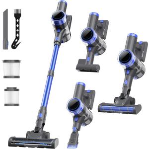 Cordless Vacuum Cleaner, 10 in 1 Powerful Suction Lightweight Vacuum Cleaner for Home, 45Mins Detachable Battery with LED Display Self-Standing Stick Vacuum for HardFloor/Carpet/Pet Hair
