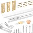 Bifold Door Hardware with Track, 24 Inch Bi-fold Closet Door Track Kit with Installation Manual