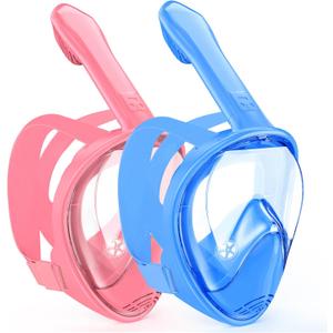 Kids Snorkel Mask Full Face, Snorkeling Gear for Kids 3-14 with Camera Mount, 180 Degree Panoramic View Snorkeling Set Anti-Fog Anti-Leak