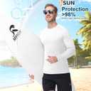ZITY Men's UPF 50+ Sun Protection Shirts Long Sleeve Lightweight Rash Guard UV SPF Fishing Hiking Running Workout T-Shirt (White, M)