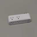 Outlet Extender with Rotating Plug, Mifaso Surge Protector 6 AC Multi Plug Wall Outlets and 3 USB Ports, 1800 Joules, 3-Sided Swivel Power Strip Spaced Splitter for Home, Travel, Dorm Room Essentials (White)