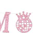 Prom 2026 Banner, 2026 Prom Night Hanging Decorations, Class of 2026 Graduation Party Decor, College High School Congrats Grad Party Decorations Supplies, Pink Glitter