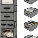 GRANNY SAYS Hanging Closet Organizer 6 Shelves, Closet Organizers and Storage with 5 Drawers, 6 Side Pockets Closet Hanging Organizer, Hanging Storage Organizer for Closet, Baby Clothes, Gray (Inseparable)б 12.25"D x 13.75"W x 46.5"H