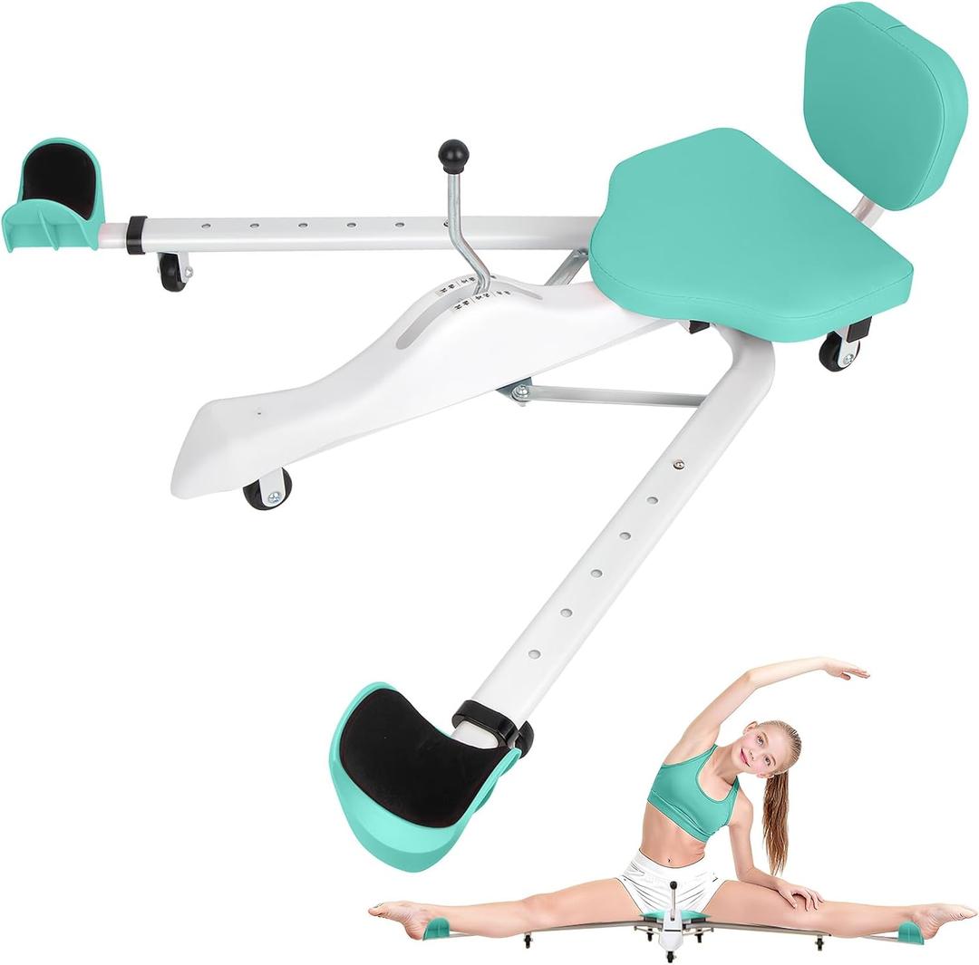 Leg Stretcher Split Machine with Backrest, Adjustable 0-190 Splits Trainer for Flexibility, 330lb Capacity Stretching Equipment for Ballet Yoga Dance Gymnastics, Home Gym Fitness Equipment