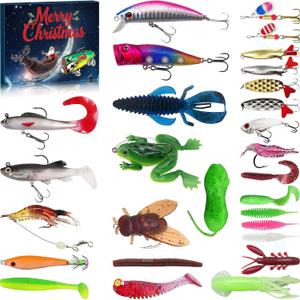 Fishing Advent Calendar 2026 Christmas - 24 Days Fishing Lures Kit