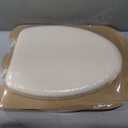Mayfair Padded Toilet Seat, Cushioned Soft Vinyl over Wood Core Seat, Secure Hinges, Easy Clean, Made in USA, Elongated, Bone