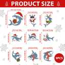 Christmas Shark Ornaments for Christmas Tree Shark Tree Topper 9Pcs for Xmas Tree Top Decoration Indoor Outdoor Home Decor Holiday Party