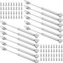 10 PCS 100N 22.5lb Gas Strut, Pneumatic Cabinet Door Lift Support, Hydraulic Hinge Support with 50 PCS Srews, Soft Open Lid Stay Hinge, Gas Shocks Props Spring for Tool Box Storage Chest Bench
