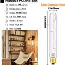 E26 Tube Bulbs 40 Watt Dimmable Light Bulb 3000K Soft White T10 Edison Style Filament Light Bulb 4W LED Edison 8.9 Inch Long Tubular Bulb 400Im Clear Glass,4 Pack.