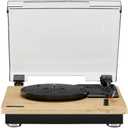 Crosley CR6043A-NA Brio Bluetooth Turntable Shelf System with Included Speakers, Natural