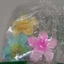 3Pcs Large Hawaiian Flower Hair Clips Pink Yellow Blue Plumeria Hair Accessories Summer Flowers Hair Claw Clips Hair Barrettes Hawaiian Accessories For Women Thick Hair And Thin Hair Designs