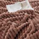 Chocolate Throw Blanket for Couch Sofa 50x60 inches Striped Fleece Blankets Room Home Decor Lightweight Plush Soft Cozy Gifts for Women Mom Girls
