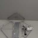 HuggieGems 3 Tier Floor Standing Corner Shower Caddy Organizer Shelf with Hooks, Bathroom Shelves Stand Rack, Silver