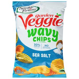 Sensible Portions Garden Veggie Wavy Chips, Sea Salt, 5 Oz (Pack of 12), Best By: 08 NOV 2025
