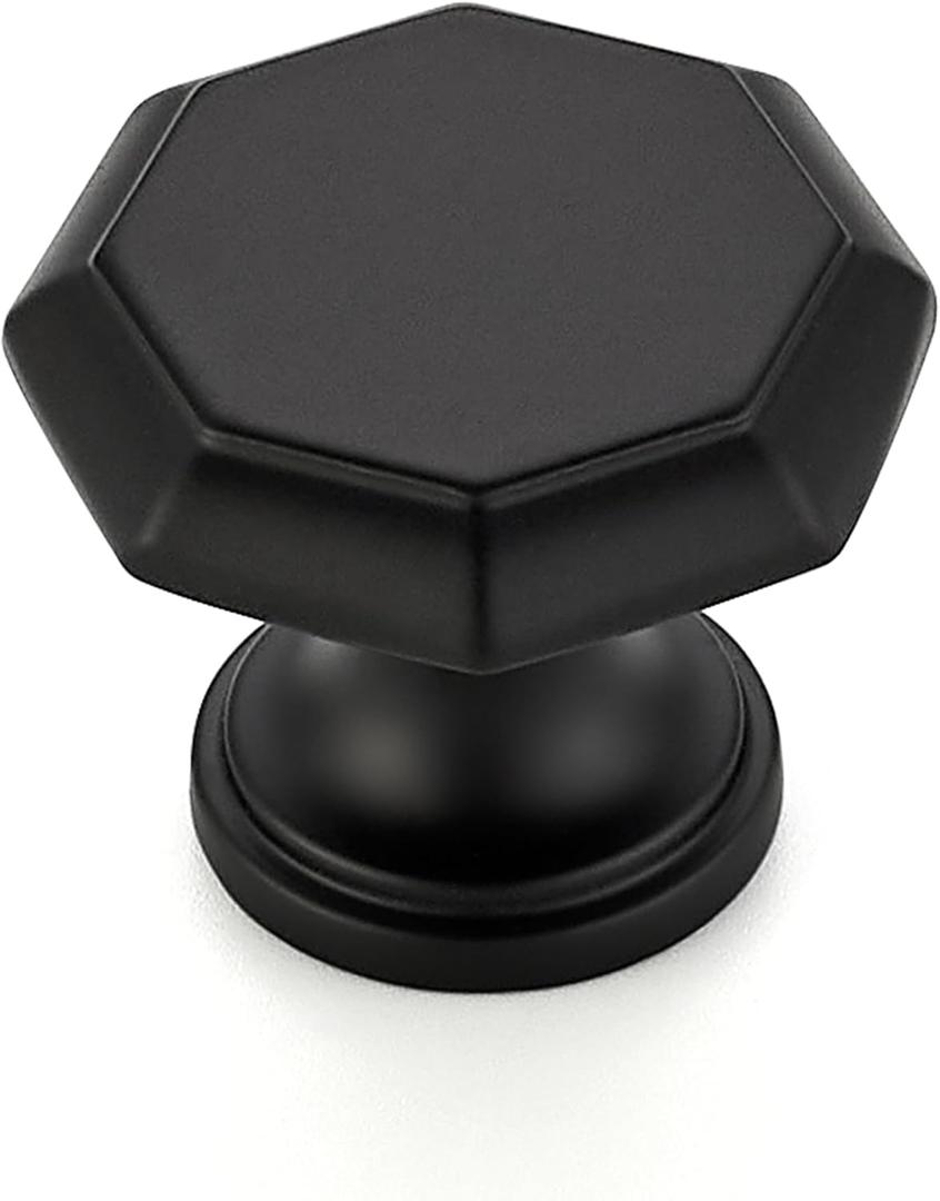 Ravinte 10 Pack Matte Black Kitchen Cabinet knobs Single Hole Drawer Pulls for Bathroom, Dresser Drawer and Cupboard Hardware