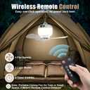 Camping Fan with Light & Remote, Portable Ceiling Fan Wireless Rechargeable Tent Fan with 4 Speeds,3 Light Modes,Timer, Battery Powered Fan for Tents, Canopy, Beach, RV, Car, Camper & Outdoor