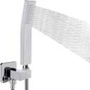 NearMoon Brass Hand Held Shower Head, Luxury High Pressure Shower Kit with Wall Connector and Hose Set, for Bathroom Showering System Contemporary Square Style (Chrome Finish)