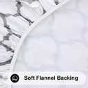 Smiry Round Picnic Tablecloth, Waterproof Elastic Fitted Table Covers for 18" - 24" Tables, Wipeable Flannel Backed Vinyl Tablecloths for Camping, Indoor, Outdoor, White & Dark Grey