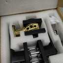 Exterior Door Lock Set with Deadbolt, Front Door Handle Set with Deadbolt, Door Levers Single Cylinder Deadbolt Set, Keyed Alike Heavy Duty Keyed Entry Handles Locksets,(Matte Black, 3 Pack)