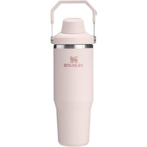 Stanley IceFlow 2.0 Fast Flow Tumbler with Handle 30 oz | Twist On Angled Spout Lid | Leakproof Water Bottle | Insulated Stainless Steel | BPA-Free | Rose Quartz