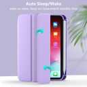 Mastten for iPad mini 7 Case A17 Pro, for iPad mini 7th/6th Generation Case 2024/2021 8.3 Inch with Pencil Holder, Hybrid Slim Clear Back Shell Cover Kids, Auto Wake/Sleep, Lavender
