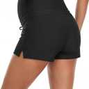 Foucome Maternity Swim Shorts Over The Belly Pregnancy Bathing Suit Bottoms Swimsuit Shorts with Liner Black XXL
