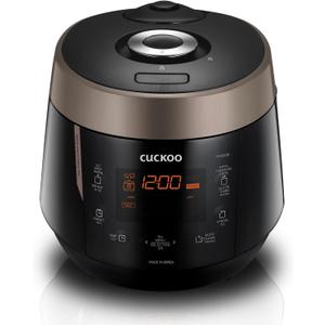 CUCKOO CRP-P1009SB 10-Cup (Uncooked) / 20-Cup (Cooked) Heating Pressure Rice Cooker & Warmer with Nonstick Inner Pot, 13 Menu Modes, Fuzzy Logic Tech, 3 Voice Guide, Auto Clean (Black) (10 cups)