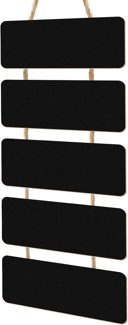 Double Sided Hanging Chalkboard Signs Wooden Erasable Message Board Rustic Chalkboard Hanging Signs Rectangle Message Memo Display with Rope for Wedding Bar Restaurant Kitchen Wall(1 Set)