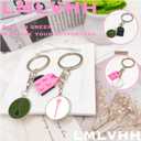 2 x 2Pcs Matching Heart Keychains  Magical Friend-Inspired Brick Set with Witch & Princess Charms, Gift for Fans & Best Friends (Style-A, Black)