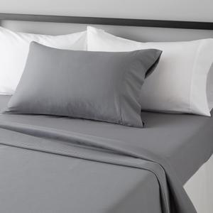Amazon Basics Lightweight Breathable Brushed Microfiber 3-Piece Bed Sheet Set With 14-Inch Deep Pockets, Wrinkle Resistant, Twin XL, Dark Gray, Solid