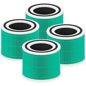 Core 300 Toxin Absorber Replacement Filter for LEVOIT Core 300 Core 300S Core 300-P Core 300S-P Air Purifier, 3-in-1 High Efficiency Activated Carbon, Compared to Part # Core 300-RF-TX, 4 Pack, Green