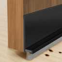 39 Door Sweep for Bottom of Door, Self-Adhesive Door Draft Stopper with Installation-Free Brush, Weather Stripping Seal for Dust, Noise & Air Insulation, Black