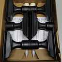 Homemory 6 Pcs Window Candles with Sensor Dusk to Dawn, Ivory Electric Window Candle Flickering, Christmas Fake Candles Battery Operated, Led Candlesticks with Black Holders for Xmas Holiday Decor