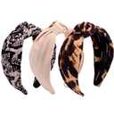 BEGOOD Headbands for Women Neutral Knotted Wide Headband Fashion Top Knot Hairbands Womens Head Bands Turban Hair Accessories for Girls 3Pcs