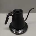 Gooseneck Electric Kettle with 1 Temperature Control for Pour Over Coffee & Tea, Quick Heating, BPA-Free Stainless Steel, Built-in Brew Timer, 1500W/0.9L (Ebony Black)