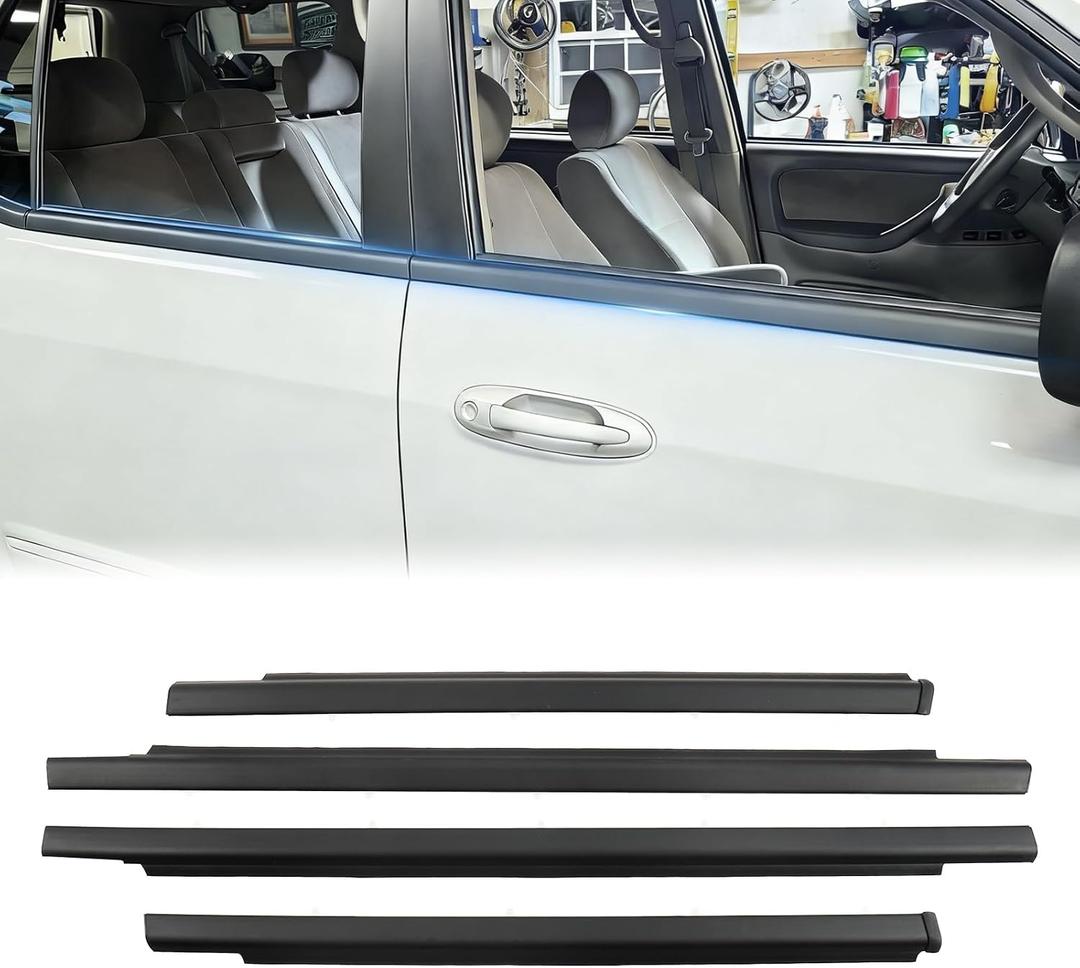 2 Pcs Weatherstrip Window Trim Compatible with Toyota Sequoia 2001 2002 2003 2004 2005 2006 2007#75710-0C010 75720-0C010 75730-0C010 75740-0C010