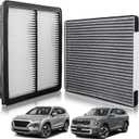 CF10735 Cabin Air Filter CA11943 Engine Air Filter Set Fit for Kia Telluride V6-3.8L Gas 2020-2025 for Hyundai Santa Fe L4-2.0L/2.4L Gas 2019-2020 97133-J5000 28113-A9100