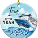 3 x Cruise Ship Christmas Ornament 2025 - Travel Christmas Ornaments, Gifts for Cruise Lovers, Travelers, Women, Men, Ceramic Vacation Ornaments for Family, Friends - Nautical Adventure Decor