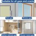 2 x Krijuess 2 Rolls Window Seal Strip, 2 Inch x 33 FT Air Conditioner Window Seal Residue, Clear and Waterproof Weather Stripping Tape for Doors Windows and Shower Glass Gaps Bathroom