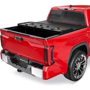 MOSTPLUS Tri Fold Hard Truck Bed Tonneau Cover Compatible with 2014-2025 Toyota Tundra Fleetside for Models with The Deckrail System 5.5 FT-3 Fold Aluminum Bed 66.7 inch
