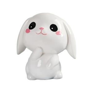 SUSOYAOCHEN Small Rabbit Piggy Bank, Cute Bunny Ceramic Coin Bank Creative Money Box Money Birthday Gift for Boys Girls Bedroom Decoration