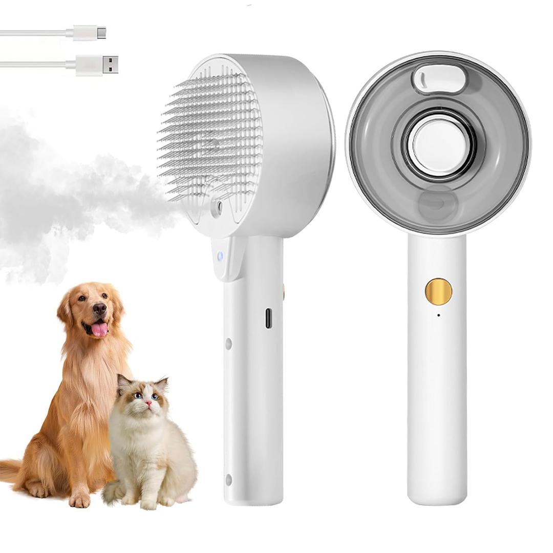 Cat Steam Brush Spritz Spray Defur Comb, Cloud Care Shedding Control for Indoor Cats, Long Short Hair 2024 New Pet Grooming Brush for Massage Clean Design
