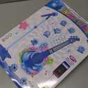 Guitar and Microphone Play Set for Boys New Upgrade,Karaoke Machine with Music&Light,Microphone Toys with Stand,Adjustable Height Guitar Toys for Kids,Toddlers,Child (blue)