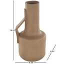 Deco 79 Paper Mache Abstract Decorative Vase Distressed Textured Centerpiece Vase with Triangular Handle, Flower Vase for Home Decoration 9" x 9" x 19", Brown