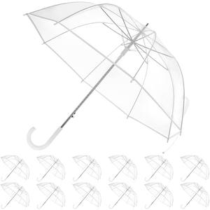Clear Bubble Umbrella Wedding - 1 Pack Transparent Dome Umbrellas, Windproof POE Rain Umbrella Bulk, 35.4" Large Clear Umbrellas for Wedding Photography, Bride Groom & Outdoor Events
