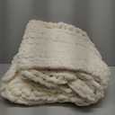 Negwoo Chunky Knit Throw Blanket, 50''*60'' Knitted Throw Chenille Yarn for Bed Couch, Handmade Cream Crochet Big Thick Blanket, Machine Washable Cute Comfy Blanket for Home Decor